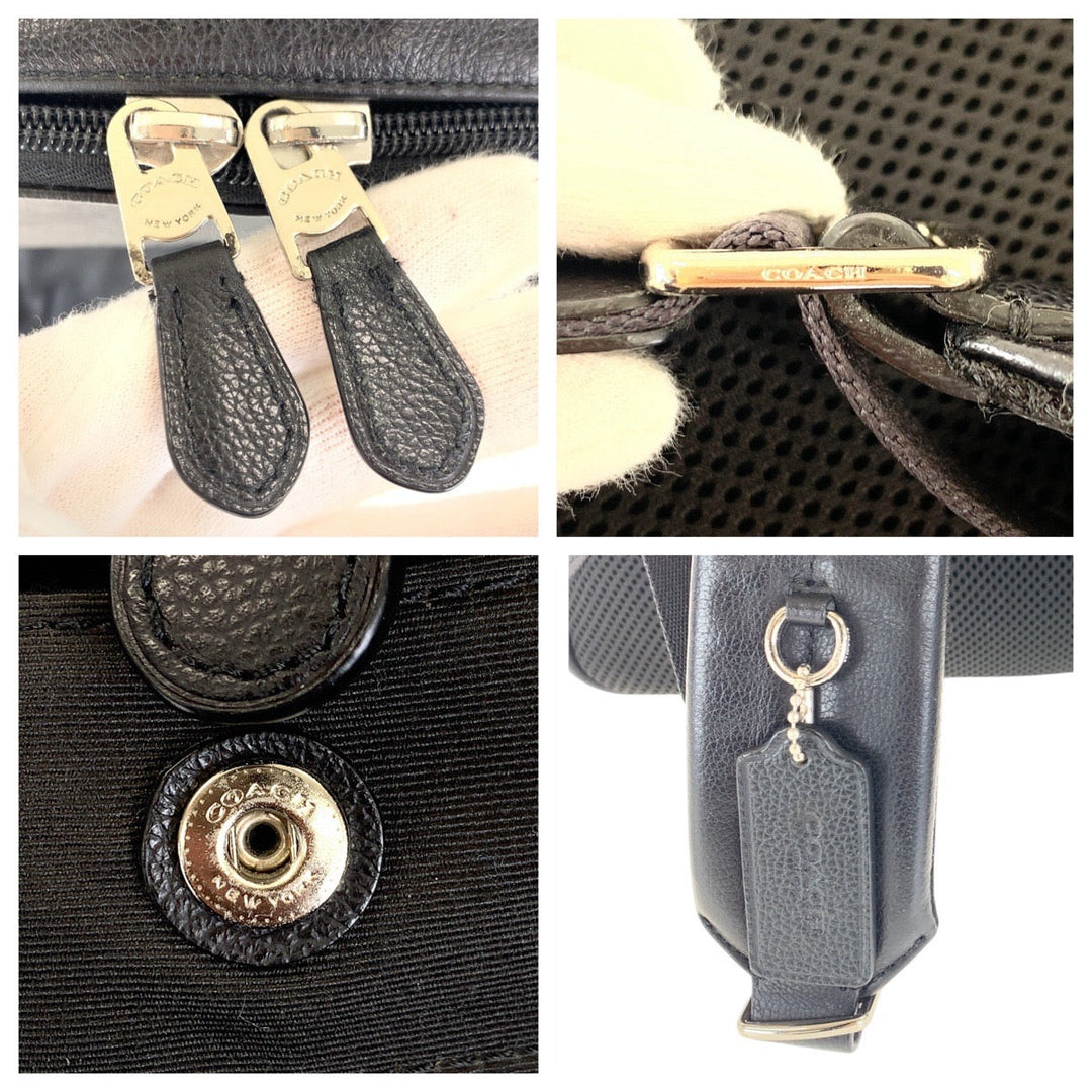 COACH Backpack 54786 leather Black SilverMetal Backpack Backpack mens Used Authentic