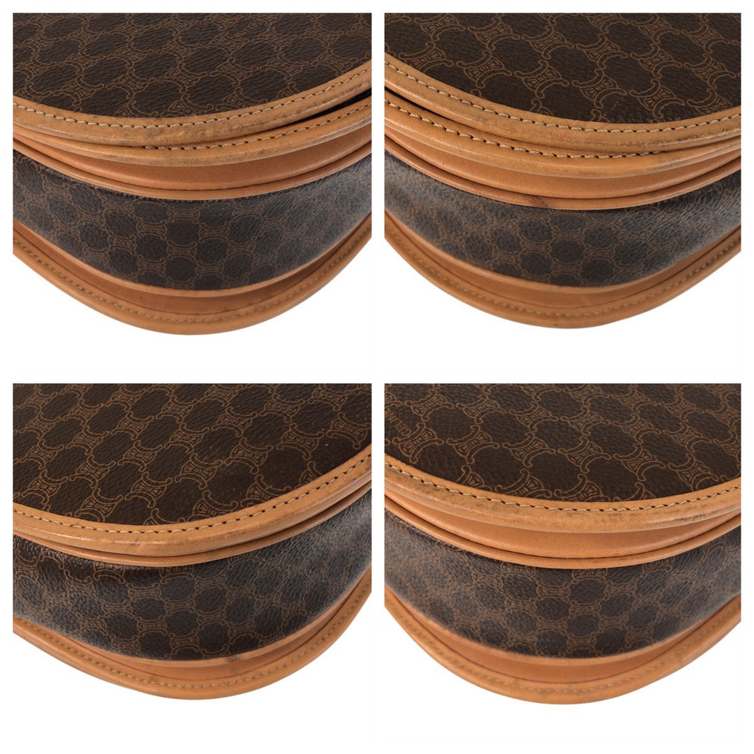 CELINE Shoulder Bag PVC Brown Macadam