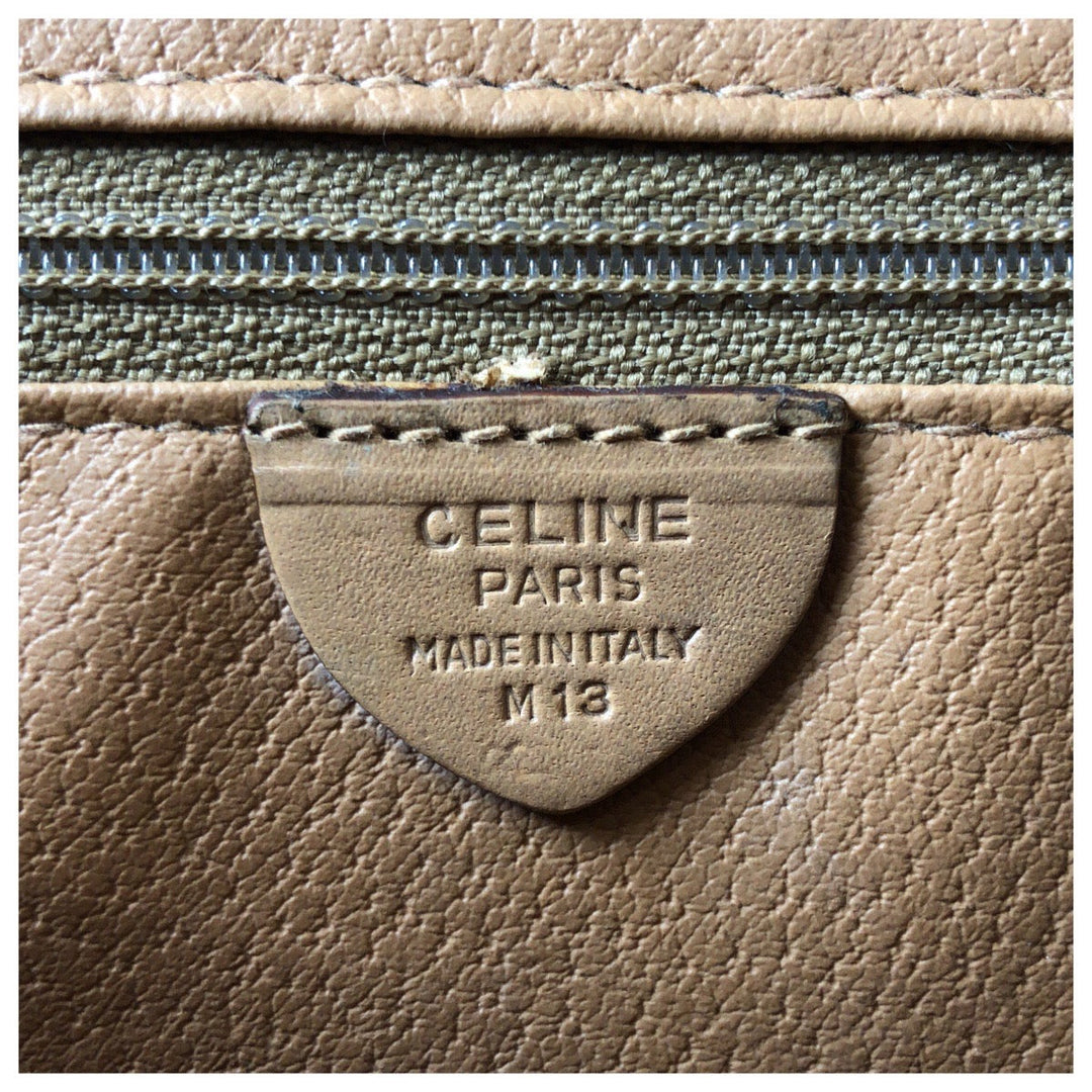 CELINE Shoulder Bag PVC Brown Macadam