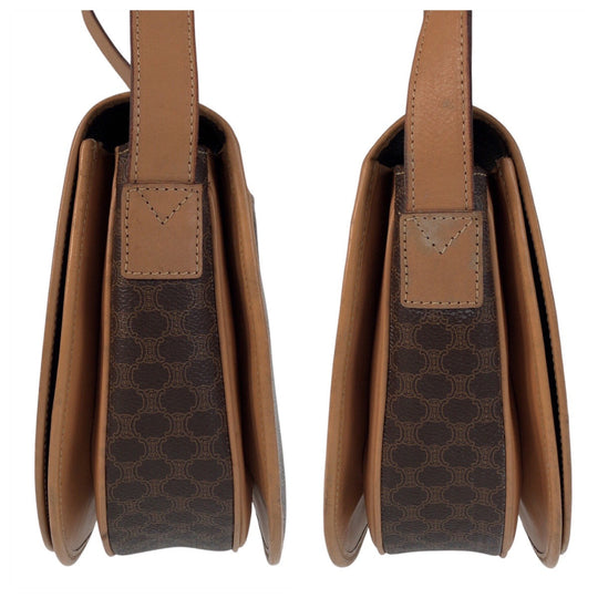 CELINE Shoulder Bag PVC Brown Macadam