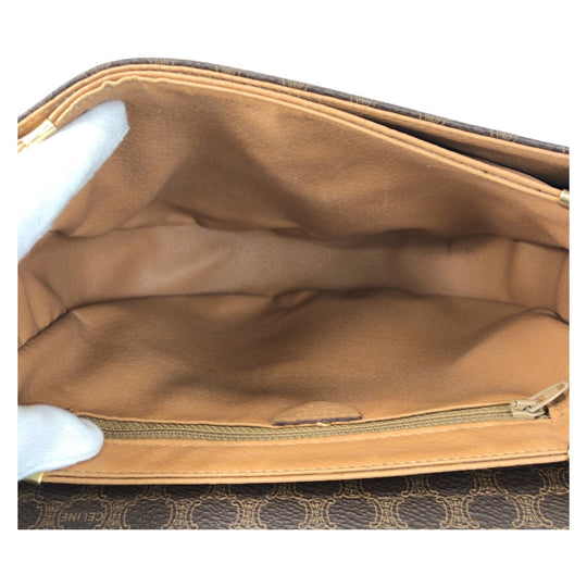CELINE Shoulder Bag PVC Brown Macadam