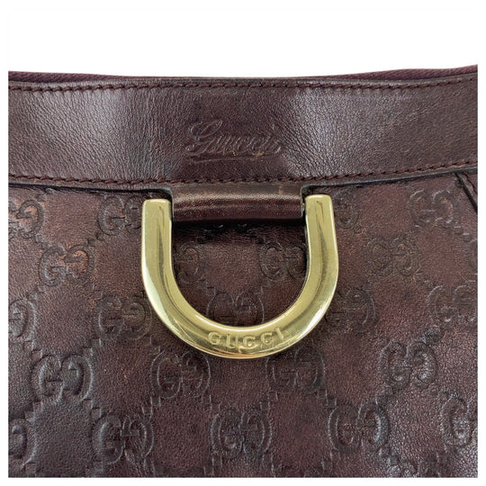 GUCCI Shoulder Bag 203257 leather Brown Shoulder Bag pochette Abby Guccissima Women Used Authentic