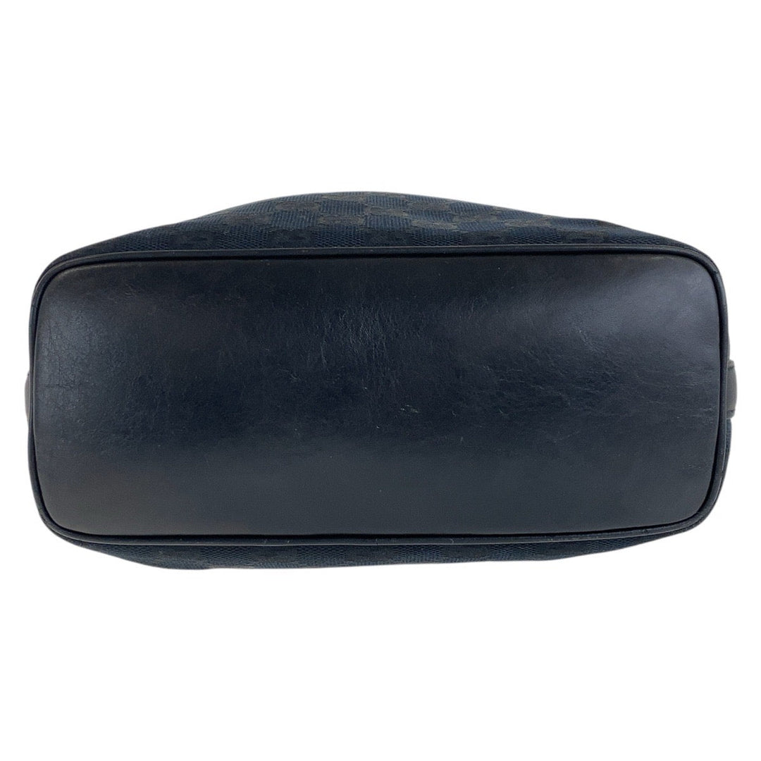 GUCCI Shoulder Bag 001 4288 GG canvas, leather Black GoldMetal Shoulder Bag handbag Women Used Authentic