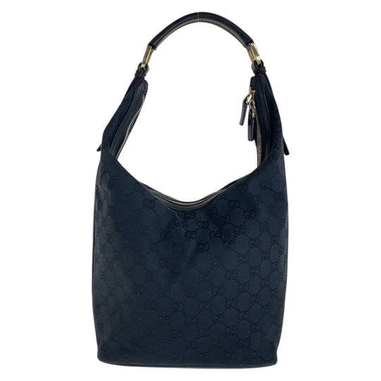 GUCCI Shoulder Bag 001 4288 GG canvas, leather Black GoldMetal Shoulder Bag handbag Women Used Authentic