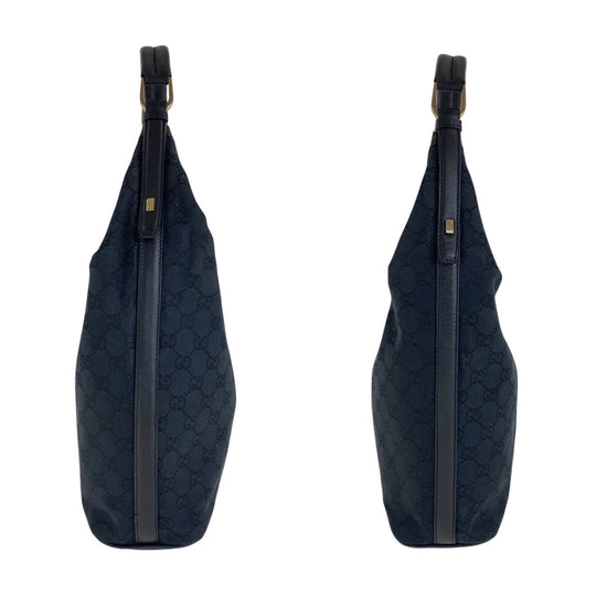 GUCCI Shoulder Bag 001 4288 GG canvas, leather Black GoldMetal Shoulder Bag handbag Women Used Authentic