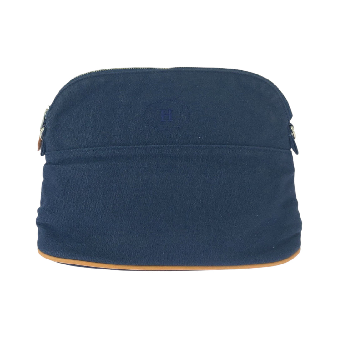 HERMES Pouch canvas Navy Bored