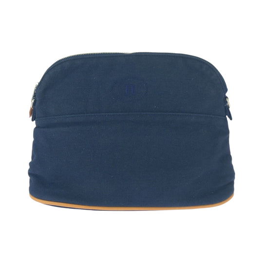 HERMES Pouch canvas Navy Bored
