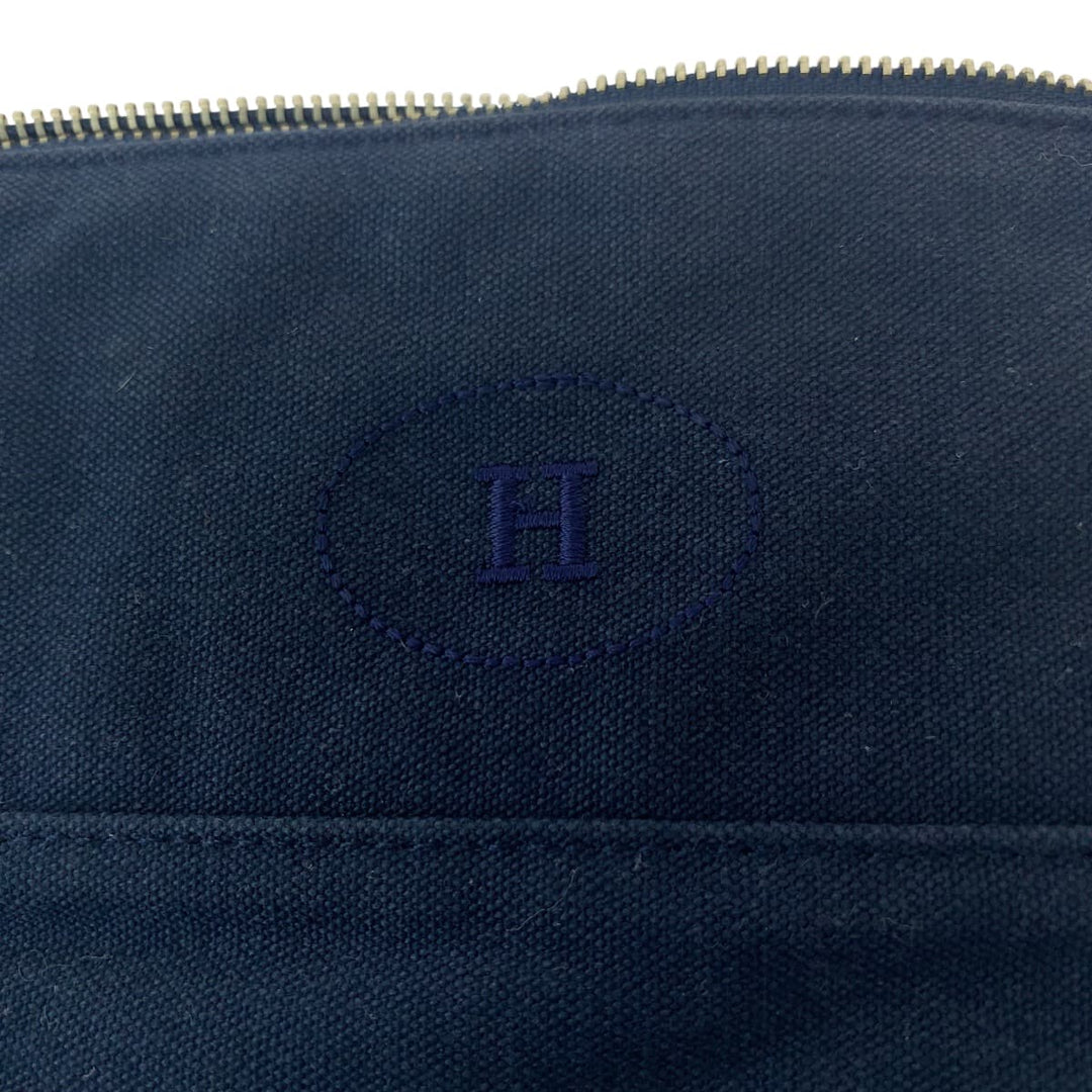 HERMES Pouch canvas Navy Bored
