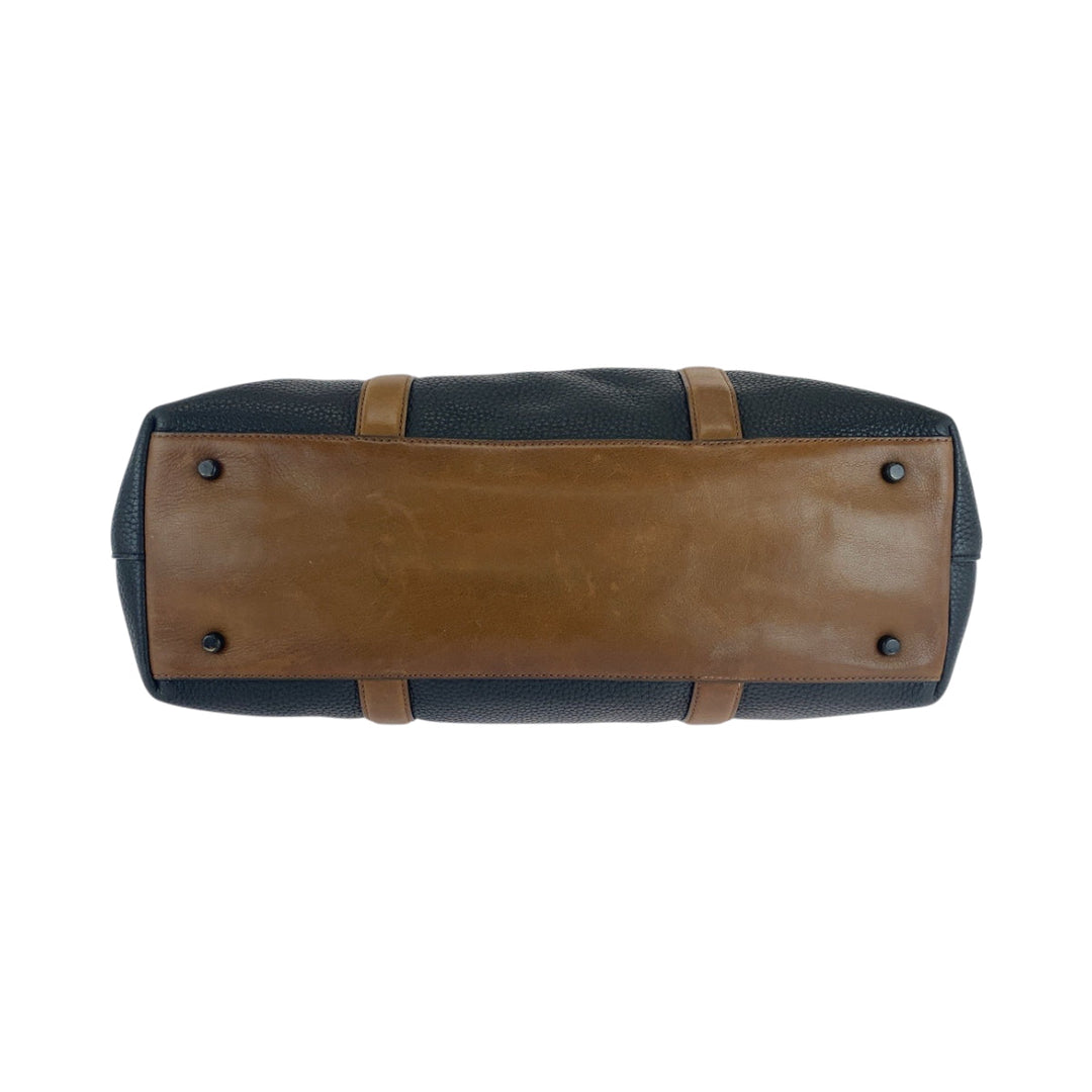 COACH Tote Bag leather Black Brown Black Metal Tote Bag Business Bag 2way Metropolitan mens Used Authentic