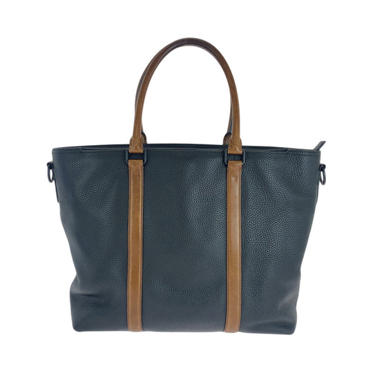 COACH Tote Bag leather Black Brown Black Metal Tote Bag Business Bag 2way Metropolitan mens Used Authentic