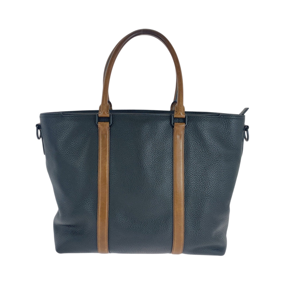 COACH Tote Bag leather Black Brown Black Metal Tote Bag Business Bag 2way Metropolitan mens Used Authentic