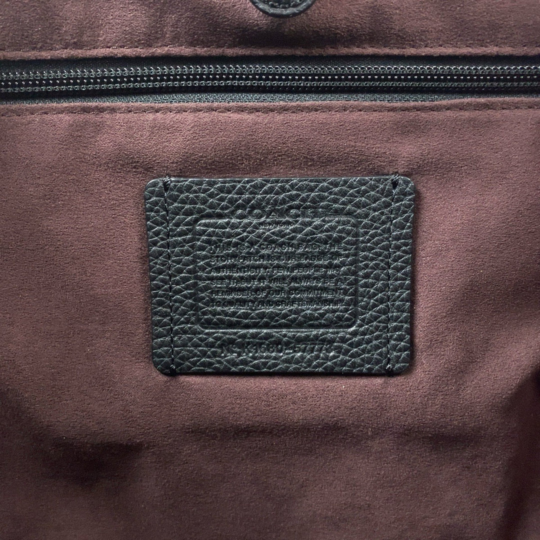 COACH Tote Bag leather Black Brown Black Metal Tote Bag Business Bag 2way Metropolitan mens Used Authentic