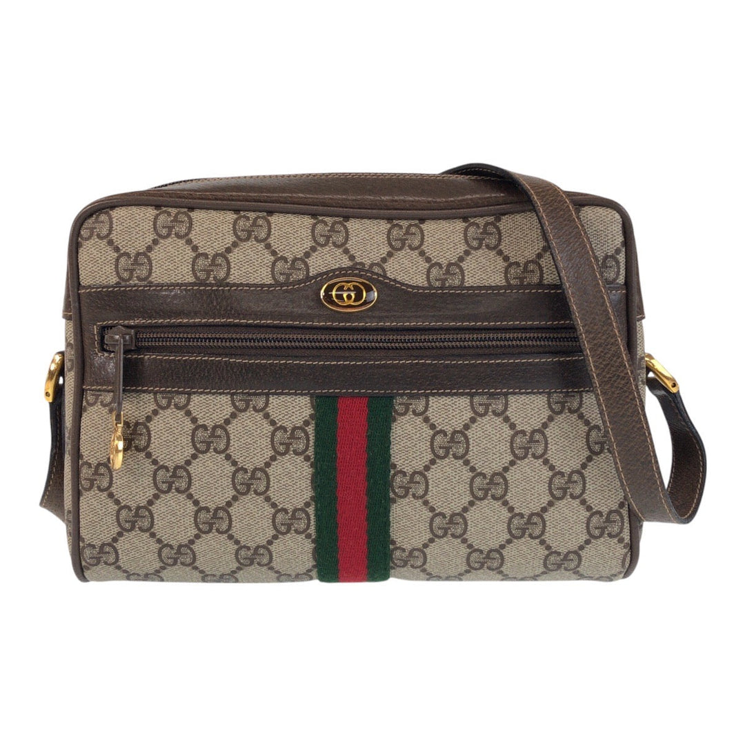 GUCCI Shoulder Bag 65 02 004 GG Supreme canvas, leather Brown Shoulder Bag pochette Sherry Line Old Gucci Women Used Authentic