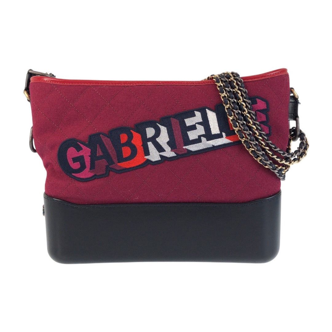 CHANEL Shoulder Bag wool Red Gabriel de Chanel