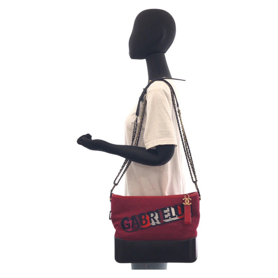 CHANEL Shoulder Bag wool Red Gabriel de Chanel