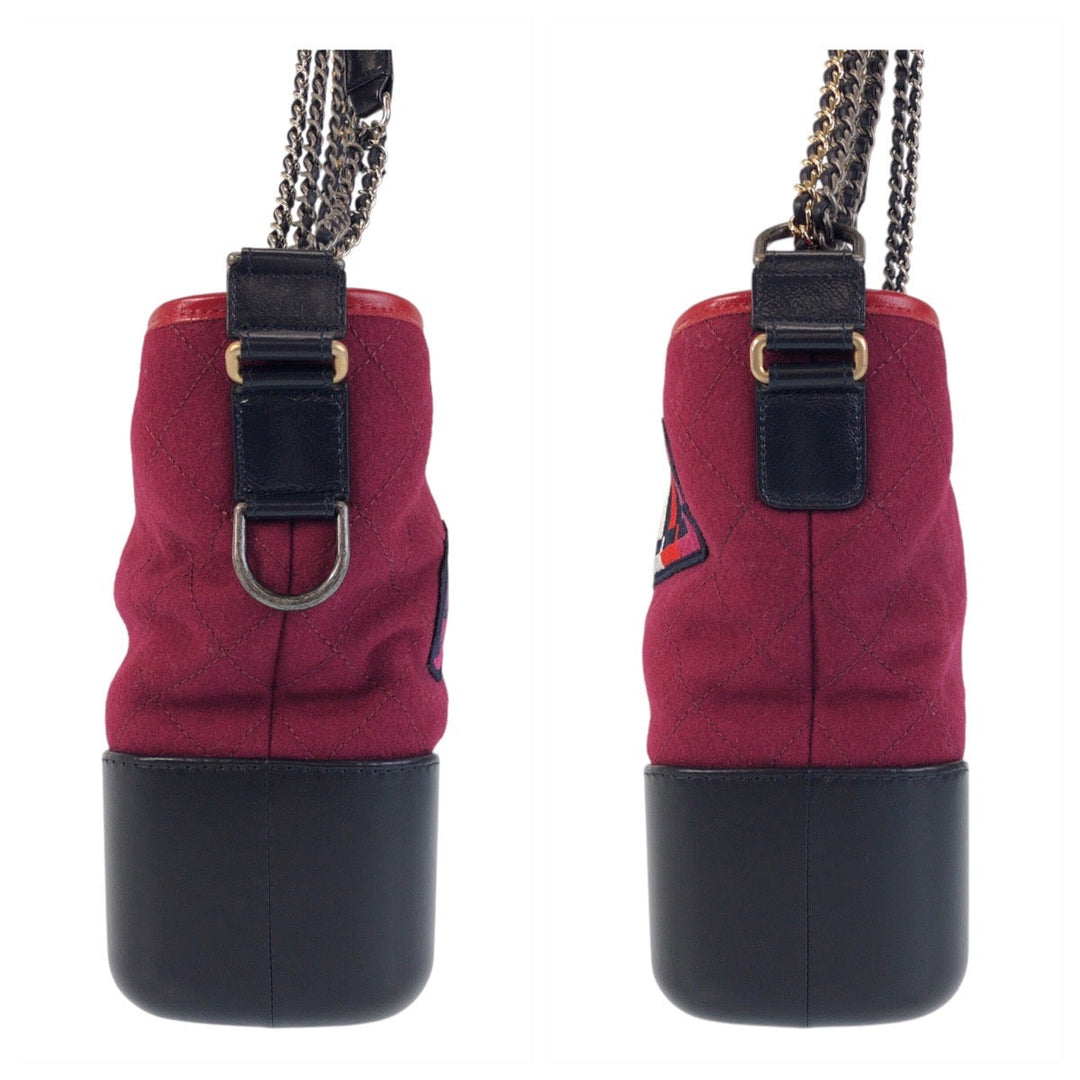 CHANEL Shoulder Bag wool Red Gabriel de Chanel