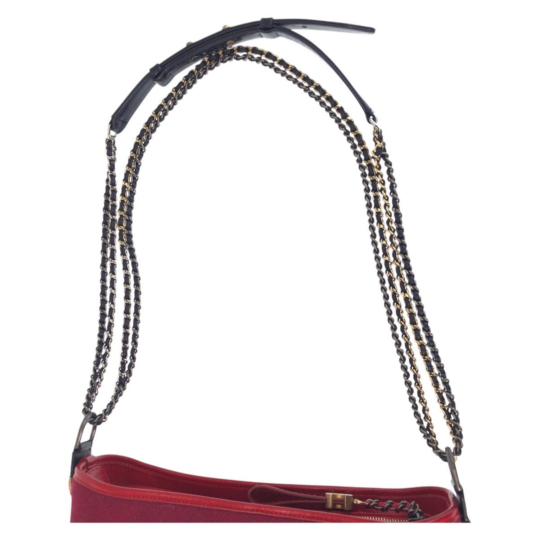 CHANEL Shoulder Bag wool Red Gabriel de Chanel