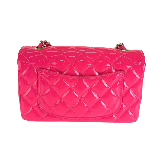 CHANEL Shoulder Bag A69900 Patent leather Pink Gold Metal Matrasse single flap COCO Mark Turnlock