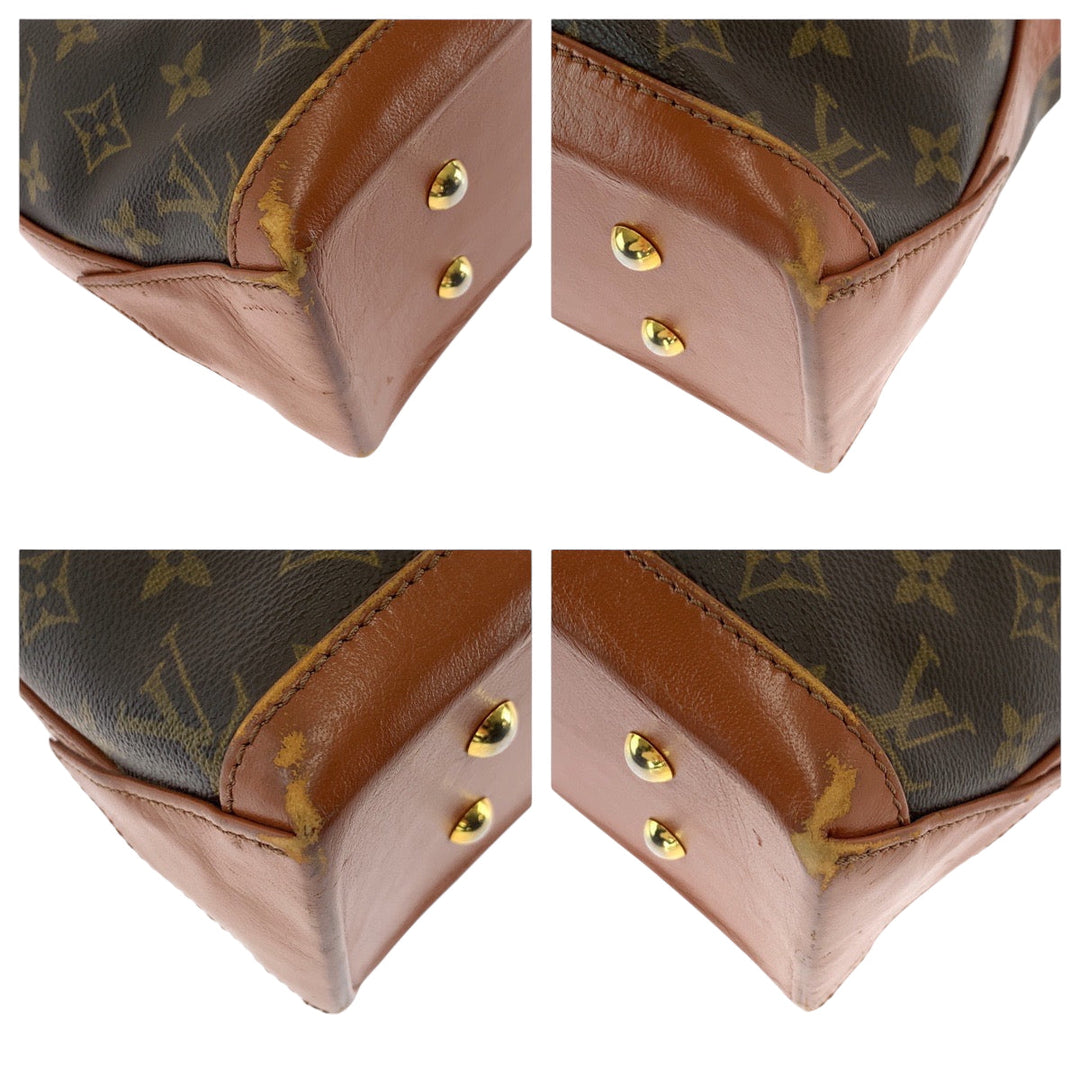 LOUIS VUITTON Tote Bag M42425 PVC Brown Gold Metal Tote Bag Shoulder Bag Monogram Weekend PM Women(Unisex) Used Authentic