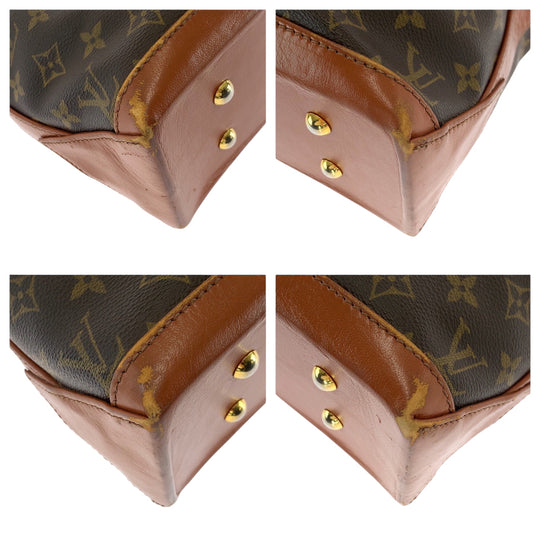 LOUIS VUITTON Tote Bag M42425 PVC Brown Gold Metal Tote Bag Shoulder Bag Monogram Weekend PM Women(Unisex) Used Authentic