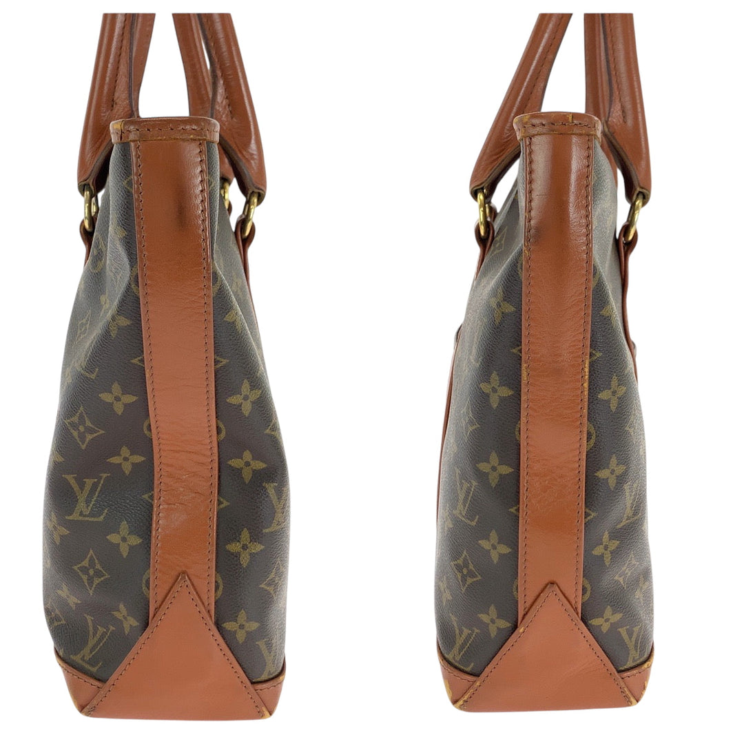 LOUIS VUITTON Tote Bag M42425 PVC Brown Gold Metal Tote Bag Shoulder Bag Monogram Weekend PM Women(Unisex) Used Authentic