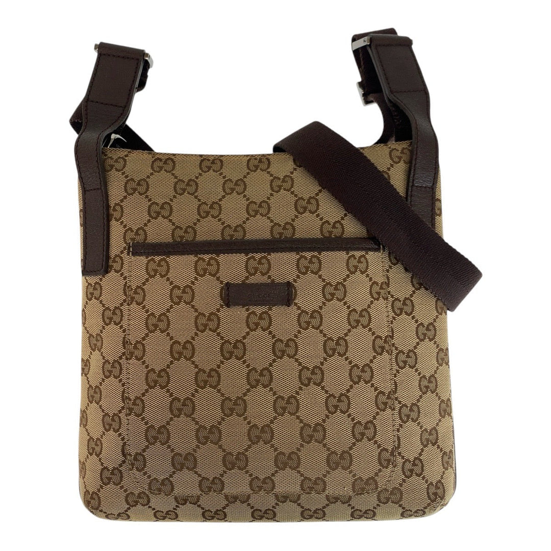 GUCCI Shoulder Bag 122793 GG canvas, leather Beige brown Shoulder Bag pochette Women(Unisex) Used Authentic