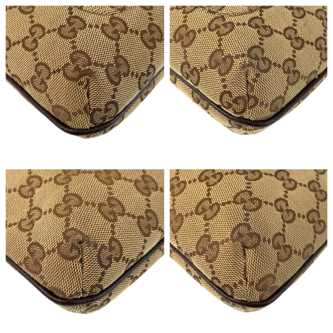 GUCCI Shoulder Bag 122793 GG canvas, leather Beige brown Shoulder Bag pochette Women(Unisex) Used Authentic