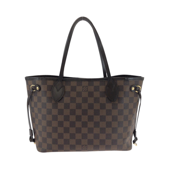 LOUIS VUITTON Tote Bag N41359 PVC Brown Gold Metal Damier Ebene Never full PM