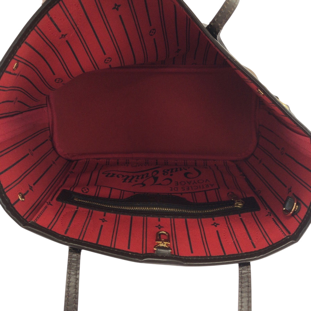 LOUIS VUITTON Tote Bag N41359 PVC Brown Gold Metal Damier Ebene Never full PM