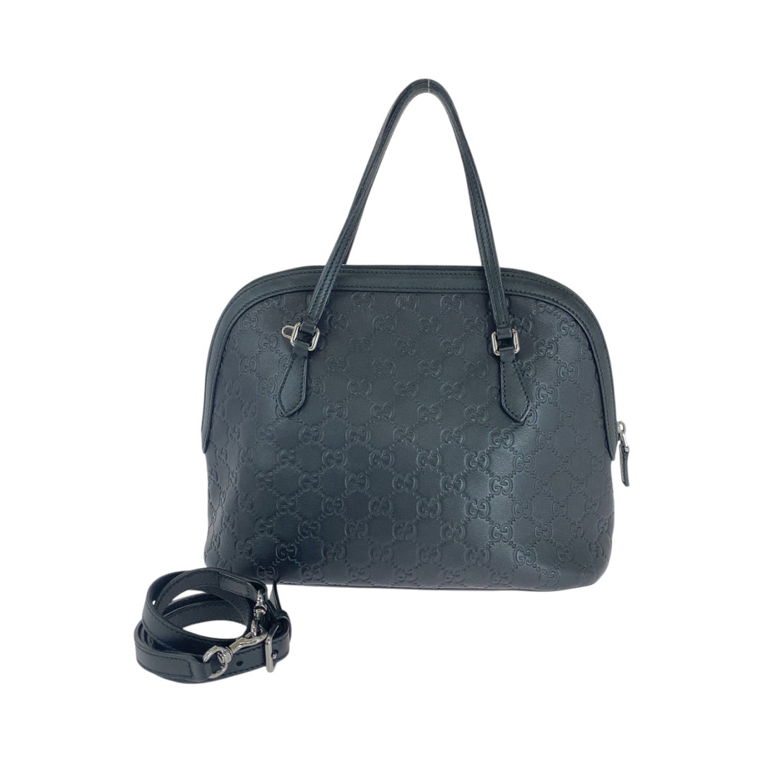 GUCCI Shoulder Bag 420023 leather black Guccisima