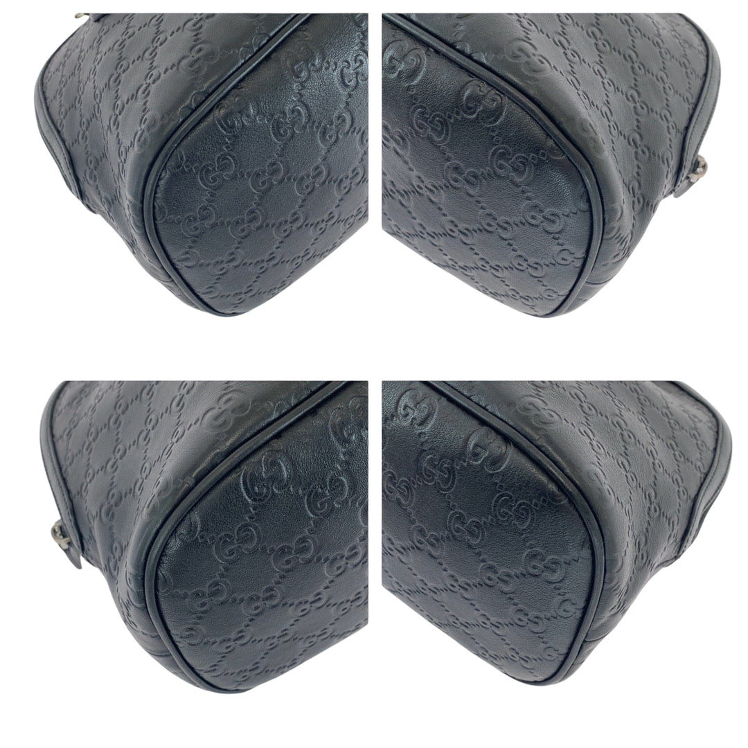 GUCCI Shoulder Bag 420023 leather black Guccisima