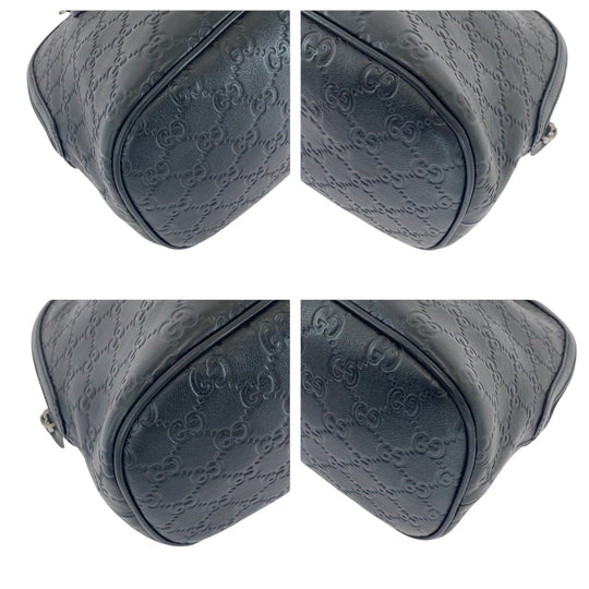 GUCCI Shoulder Bag 420023 leather black Guccisima