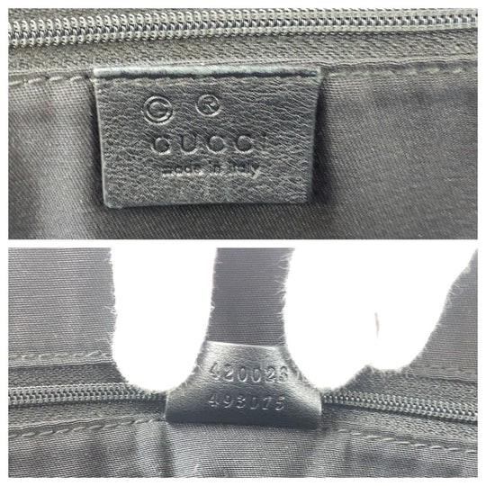 GUCCI Shoulder Bag 420023 leather black Guccisima