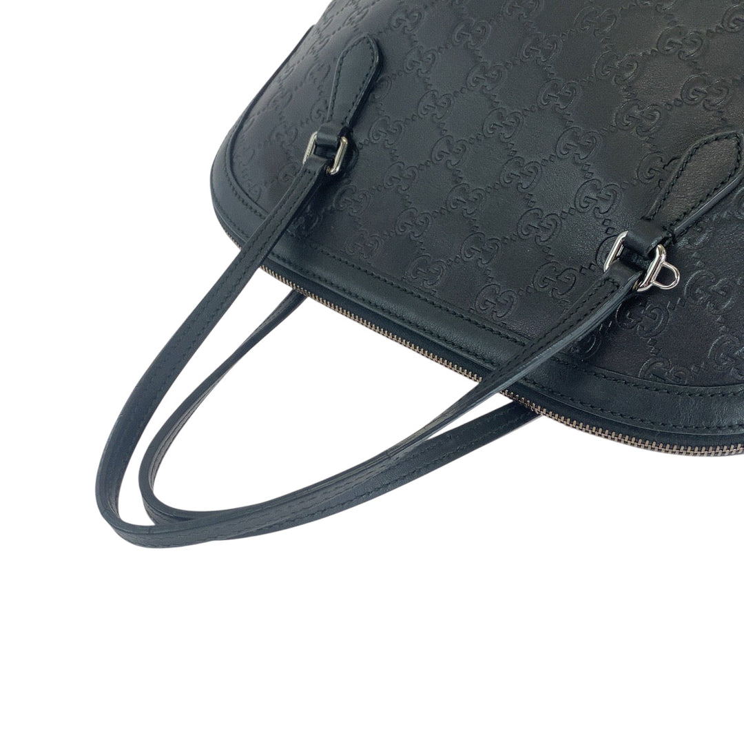 GUCCI Shoulder Bag 420023 leather black Guccisima