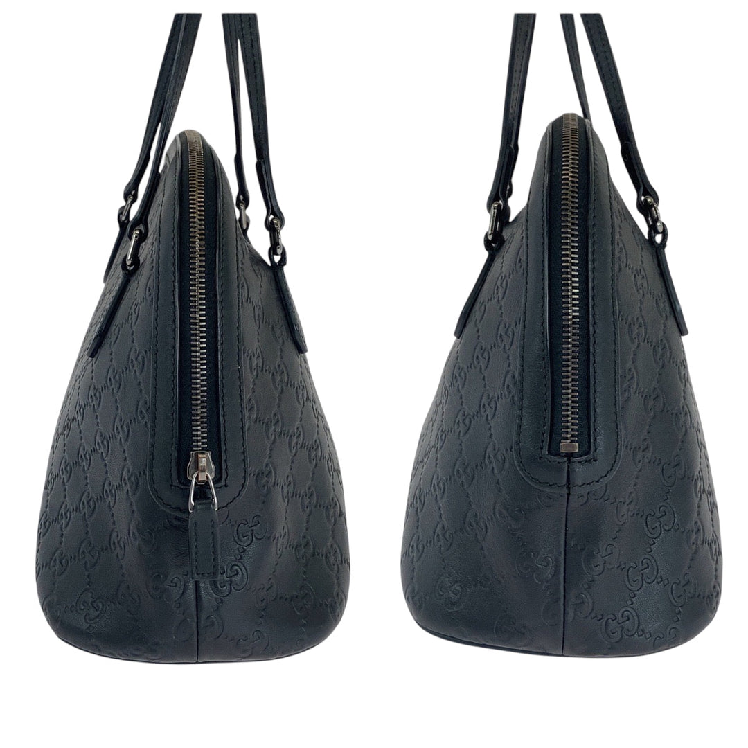 GUCCI Shoulder Bag 420023 leather black Guccisima