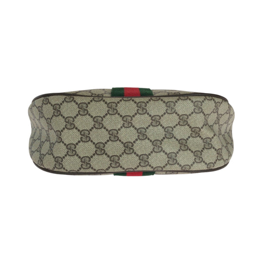 GUCCI Shoulder Bag 10 02 008 GG Supreme Canvas Beige Brown Brown Metal Shoulder Bag Shoulder Bag Sherry Line Old Gucci Women Used Authentic