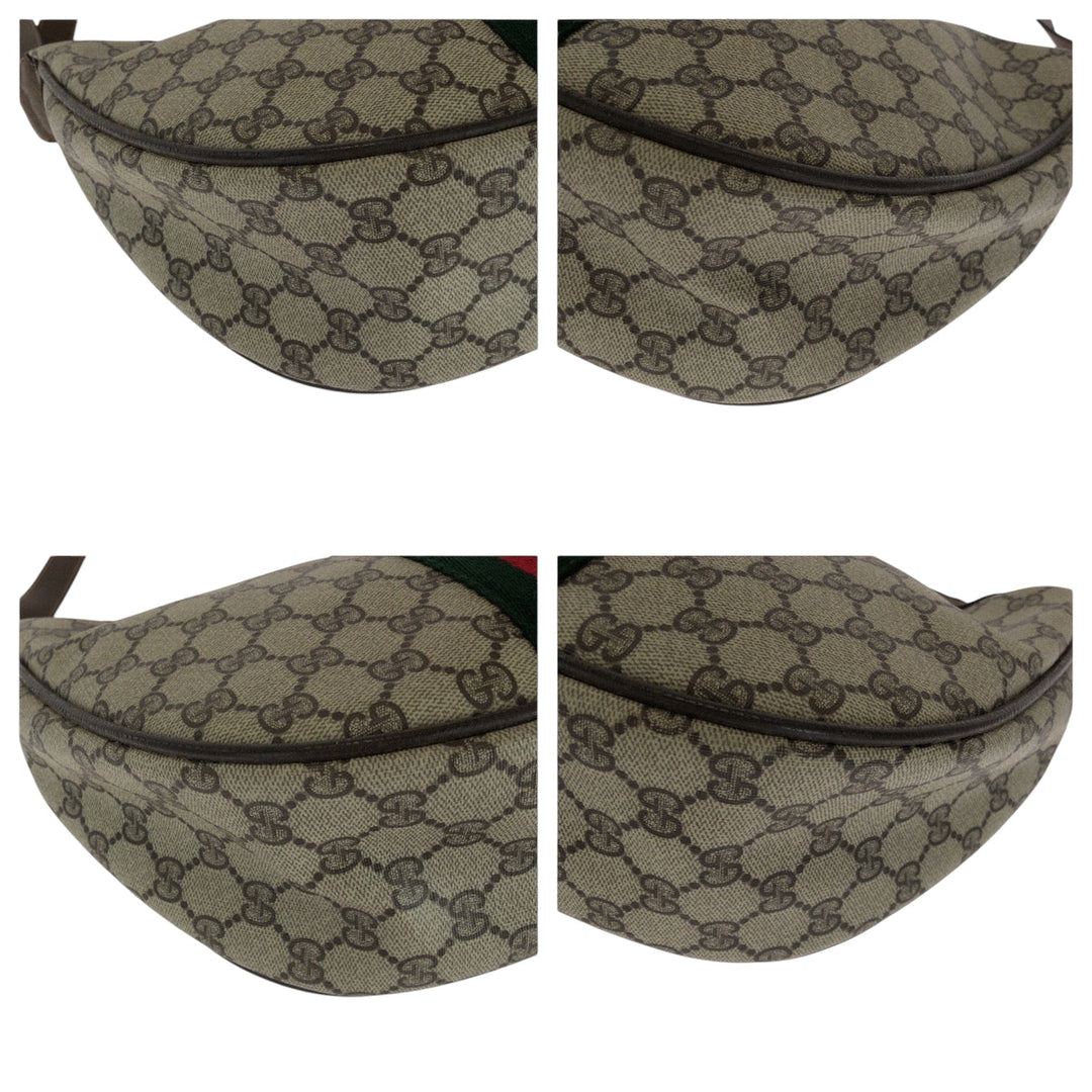 GUCCI Shoulder Bag 10 02 008 GG Supreme Canvas Beige Brown Brown Metal Shoulder Bag Shoulder Bag Sherry Line Old Gucci Women Used Authentic