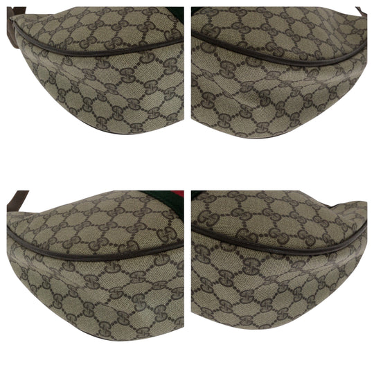 GUCCI Shoulder Bag 10 02 008 GG Supreme Canvas Beige Brown Brown Metal Shoulder Bag Shoulder Bag Sherry Line Old Gucci Women Used Authentic