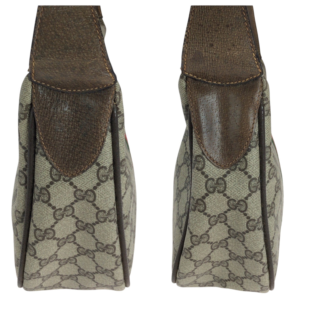 GUCCI Shoulder Bag 10 02 008 GG Supreme Canvas Beige Brown Brown Metal Shoulder Bag Shoulder Bag Sherry Line Old Gucci Women Used Authentic