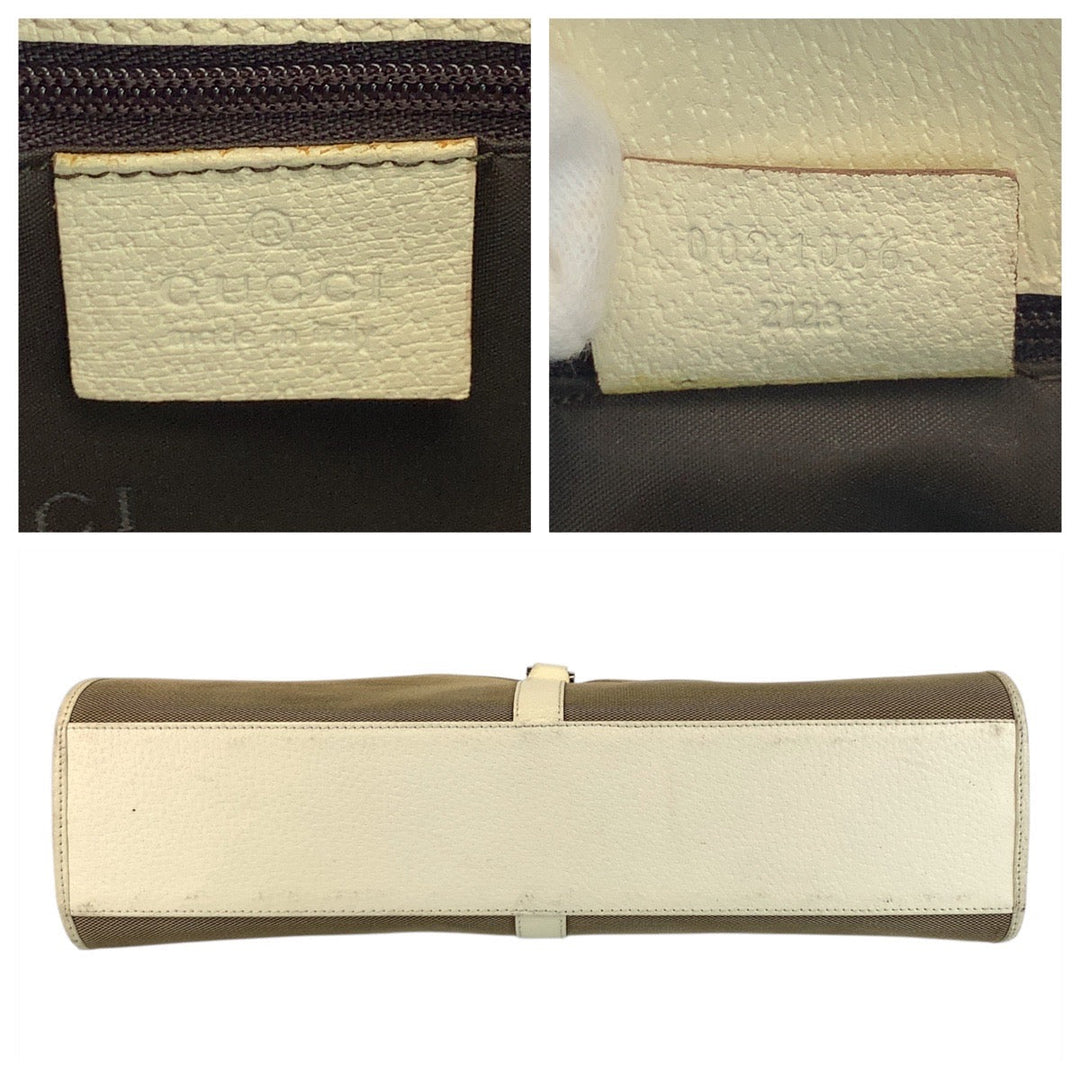 GUCCI Shoulder Bag 002 1066 canvas beige Jackie