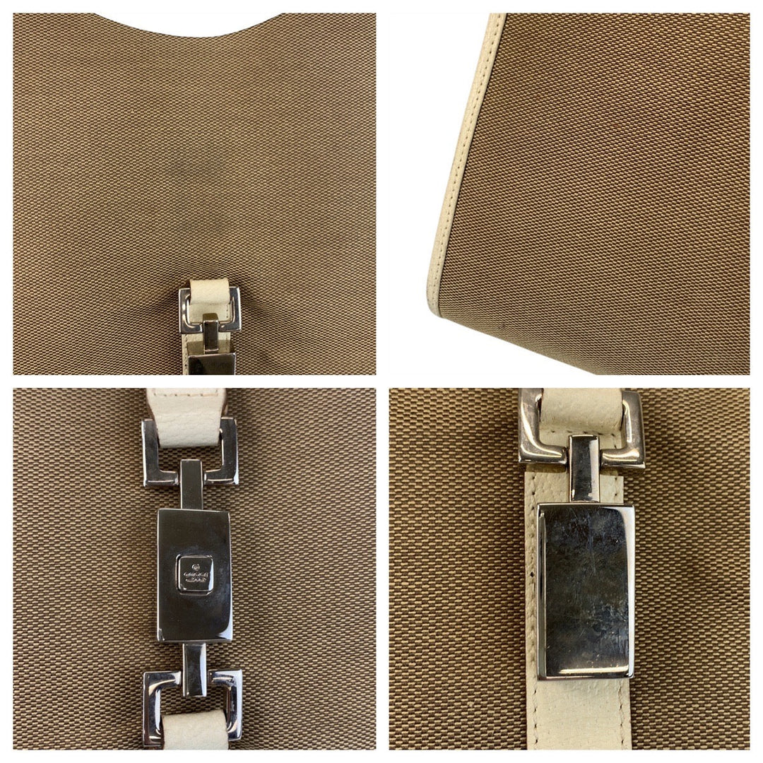 GUCCI Shoulder Bag 002 1066 canvas beige Jackie