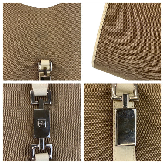 GUCCI Shoulder Bag 002 1066 canvas beige Jackie