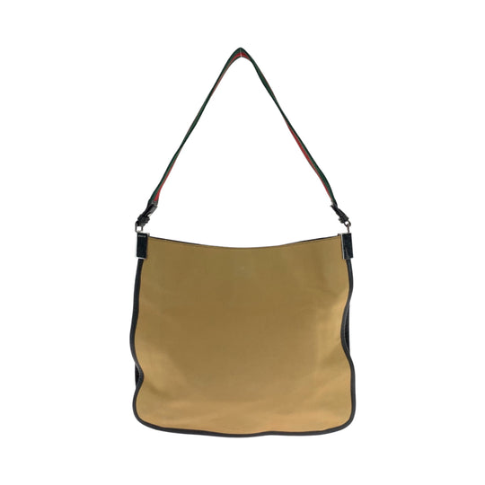 GUCCI Shoulder Bag 001 4321 canvas Brown Red Green SilverMetal Hobo Shoulder Bag Sherry line Women Used Authentic