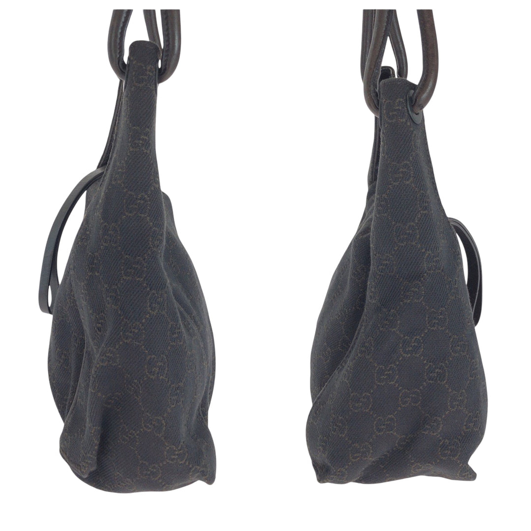 GUCCI Shoulder Bag 101333 GG canvas Brown Black Metal Shoulder Bag handbag Women Used Authentic