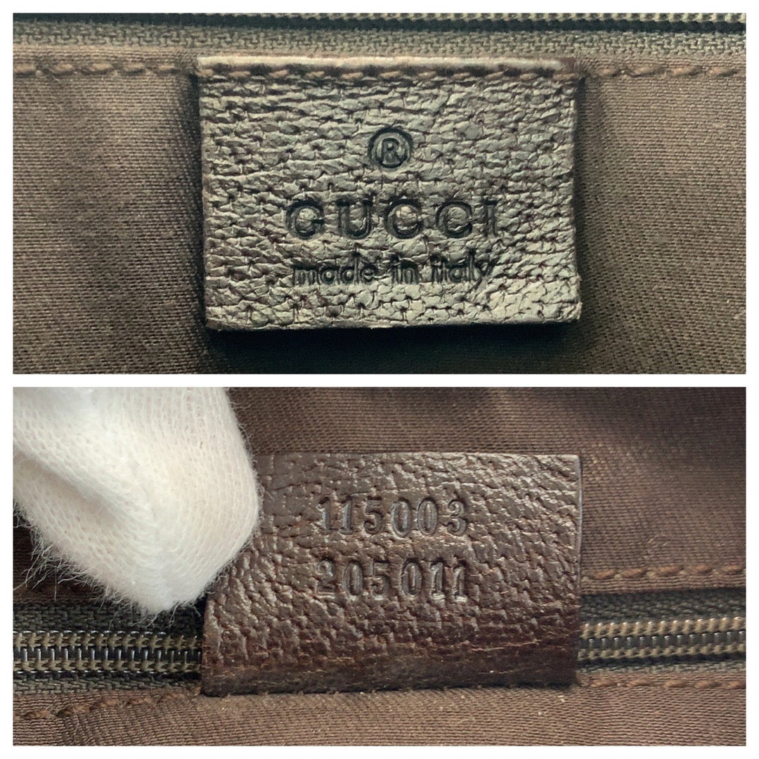 GUCCI Shoulder Bag 115003 GG canvas, leather Beige brown Hobo Shoulder Bag Women Used Authentic