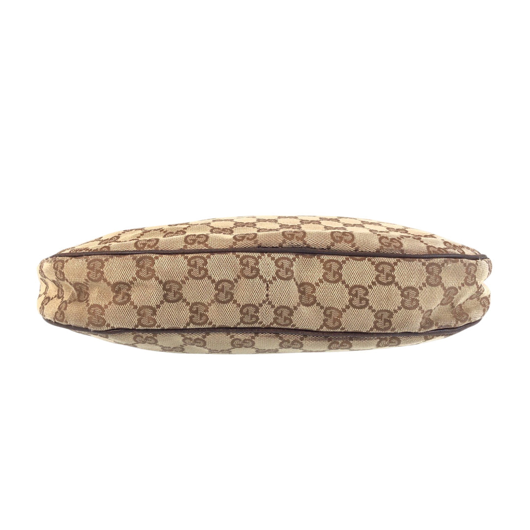 GUCCI Shoulder Bag 122790 GG canvas Beige Brown SilverMetal Shoulder Bag Sacoche Women Used Authentic