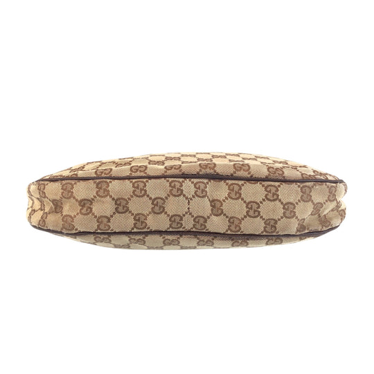 GUCCI Shoulder Bag 122790 GG canvas Beige Brown SilverMetal Shoulder Bag Sacoche Women Used Authentic