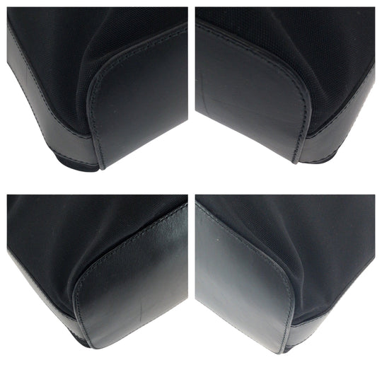 GUCCI Shoulder Bag 001 3374 Nylon Black SilverMetal ChainShoulder Bag Women Used Authentic