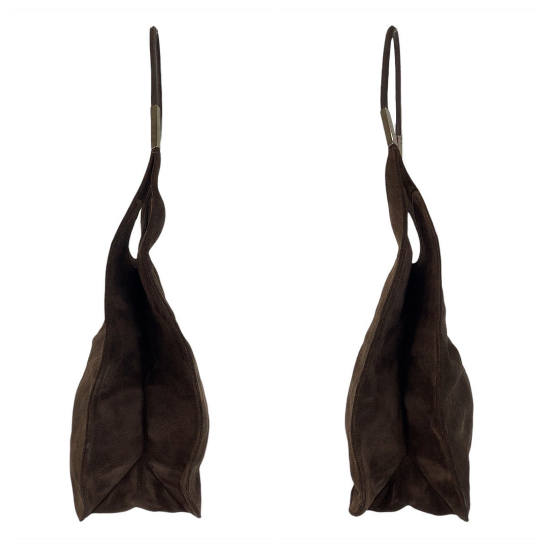 GUCCI Shoulder Bag 001 3167 Suede Brown