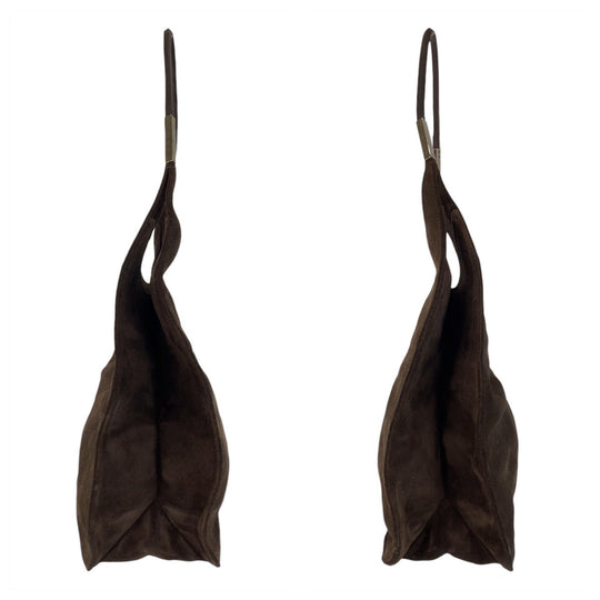 GUCCI Shoulder Bag 001 3167 Suede Brown